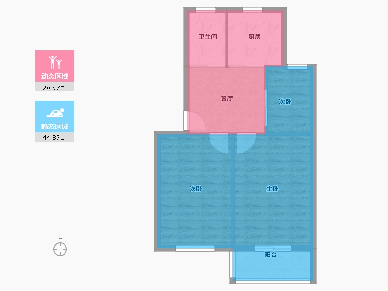 上海-上海市-中华美路5弄小区-59.20-户型库-动静分区