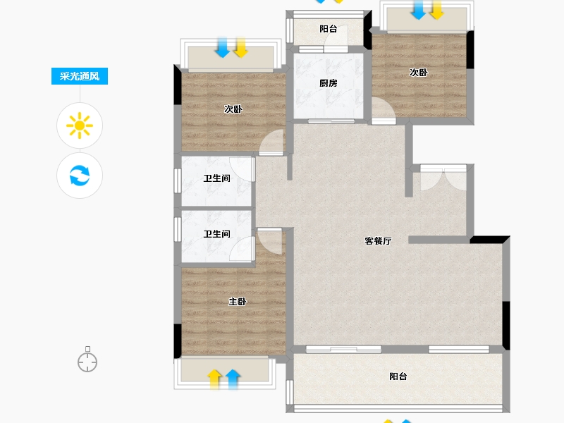 湖北省-荆门市-长宁书院-98.26-户型库-采光通风