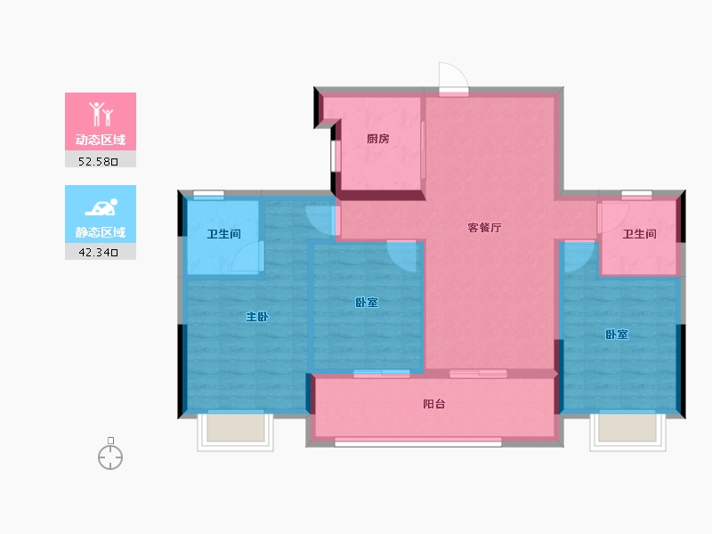 浙江省-杭州市-璞御栖湖府-85.14-户型库-动静分区