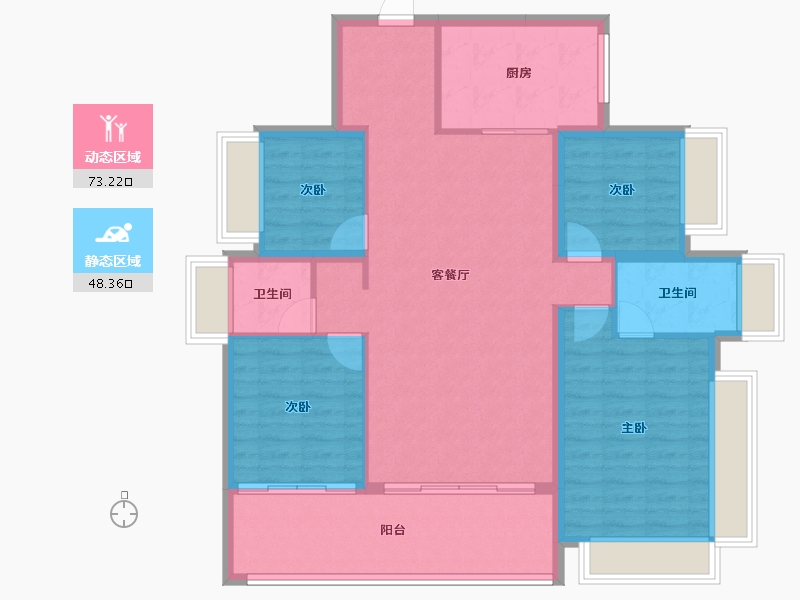 广东省-东莞市-旗峰润府-110.53-户型库-动静分区