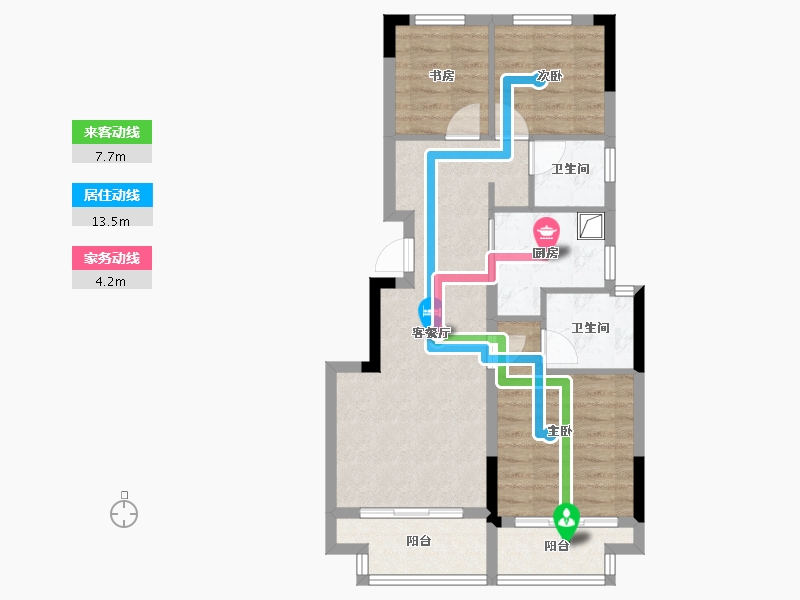 浙江省-金华市-城开朝晖苑-68.19-户型库-动静线