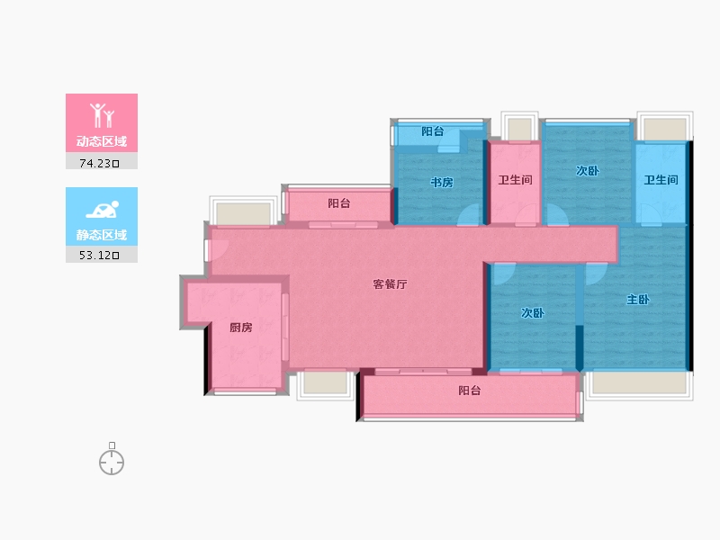 广东省-佛山市-顺德悦府-114.40-户型库-动静分区