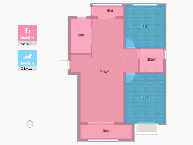 甘肃省-嘉峪关市-森林公园·壹号苑-77.72-户型库-动静分区