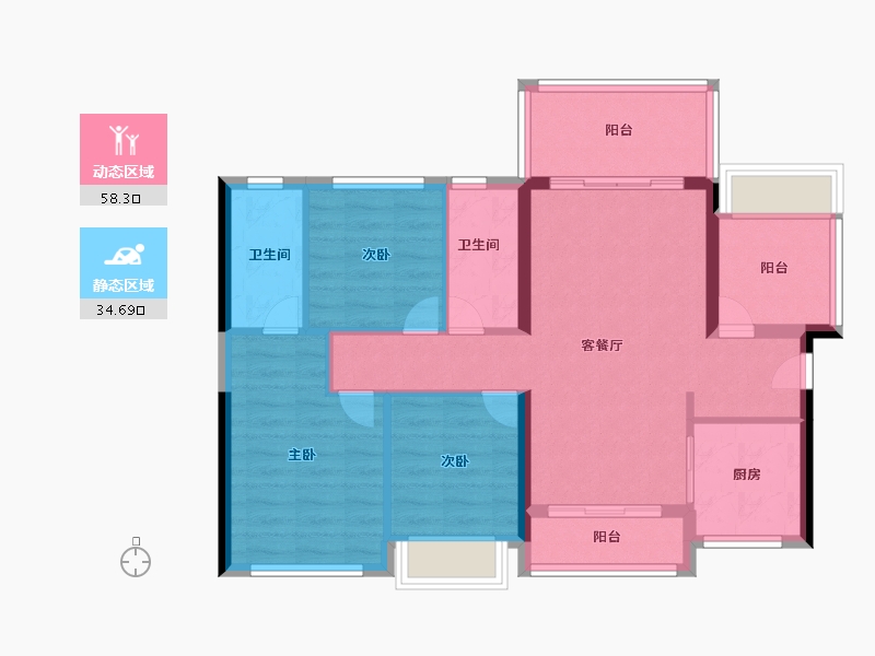 广东省-湛江市-城发润璟湾-83.00-户型库-动静分区