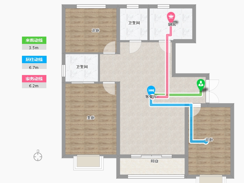 甘肃省-嘉峪关市-森林公园·壹号苑-100.00-户型库-动静线