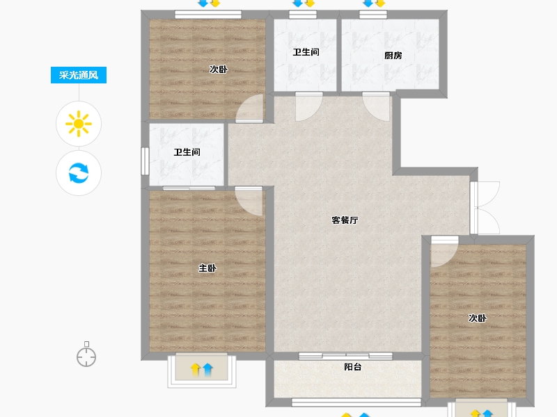 甘肃省-嘉峪关市-森林公园·壹号苑-100.00-户型库-采光通风