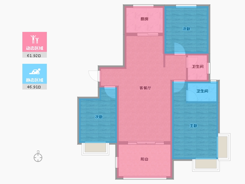 河南省-鹤壁市-云溪学府-97.61-户型库-动静分区