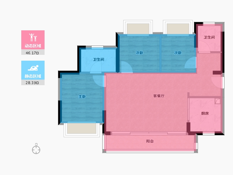 四川省-成都市-高投天悦锦萃-66.74-户型库-动静分区