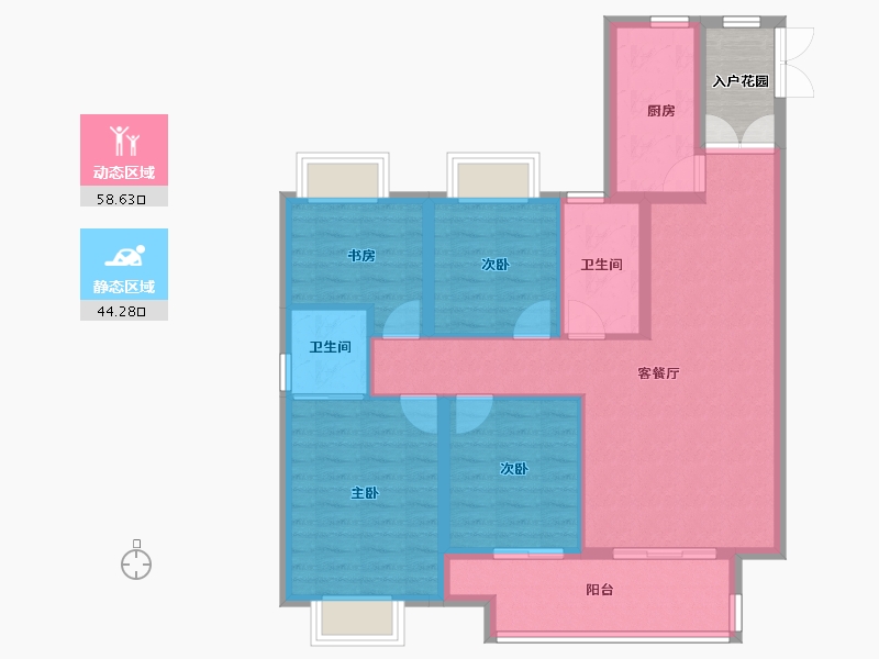 贵州省-毕节市-黔西市晨晖花园-102.83-户型库-动静分区