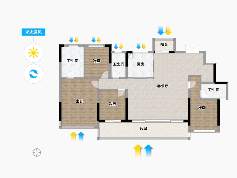 四川省-成都市-中交凤栖首府-144.51-户型库-采光通风