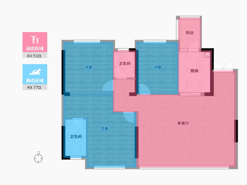 四川省-成都市-嘉禾宸府-100.13-户型库-动静分区