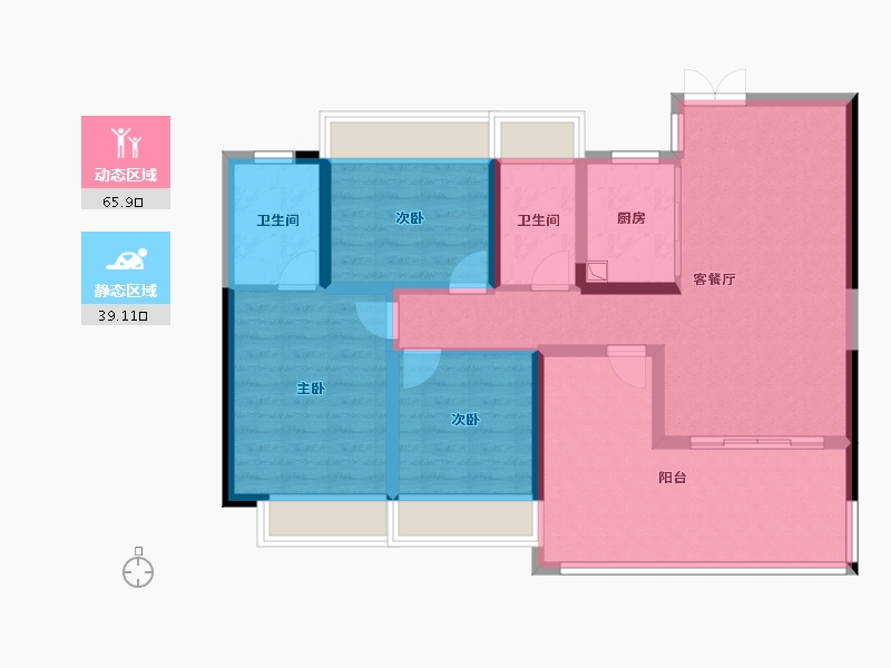 湖南省-长沙市-润和悦山府-93.67-户型库-动静分区