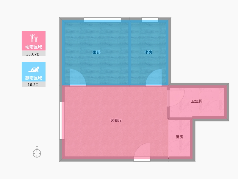 辽宁省-大连市-嘉创E人国际-46.40-户型库-动静分区