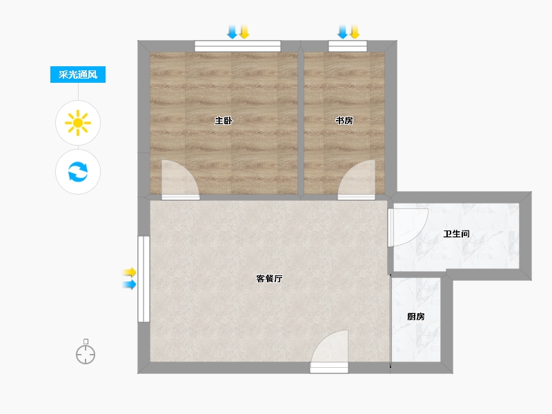 辽宁省-大连市-嘉创E人国际-46.40-户型库-采光通风