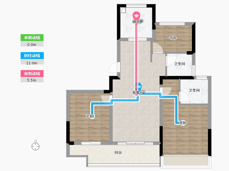 浙江省-绍兴市-泰景苑-84.70-户型库-动静线