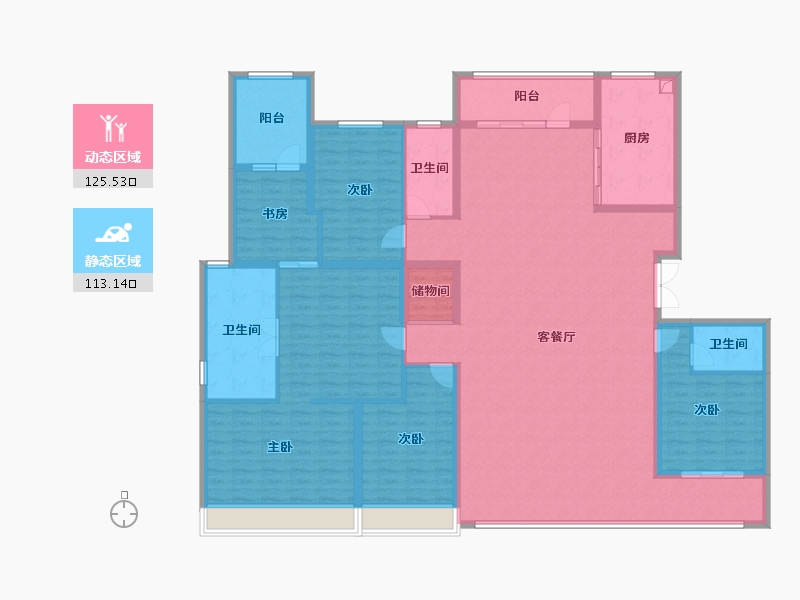 山东省-潍坊市-中海·天钻-218.85-户型库-动静分区