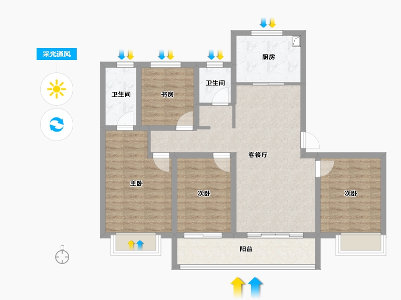 江苏省-徐州市-鸿基·泊枫花园-94.19-户型库-采光通风