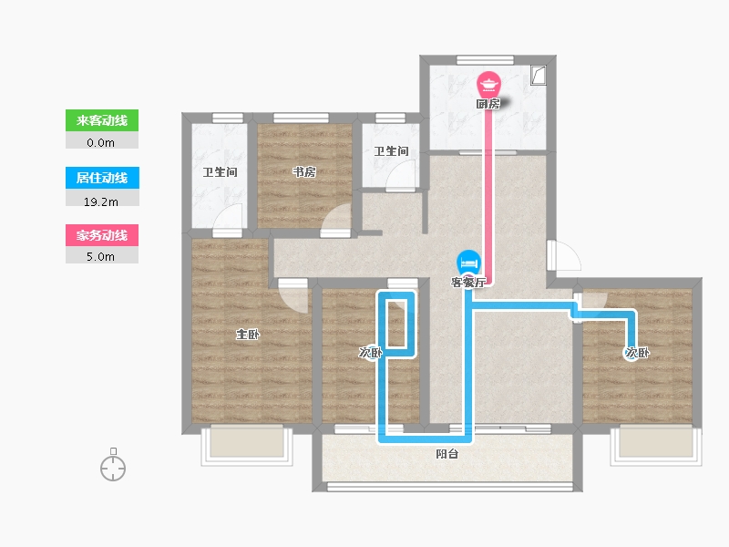 江苏省-徐州市-鸿基·泊枫花园-94.19-户型库-动静线