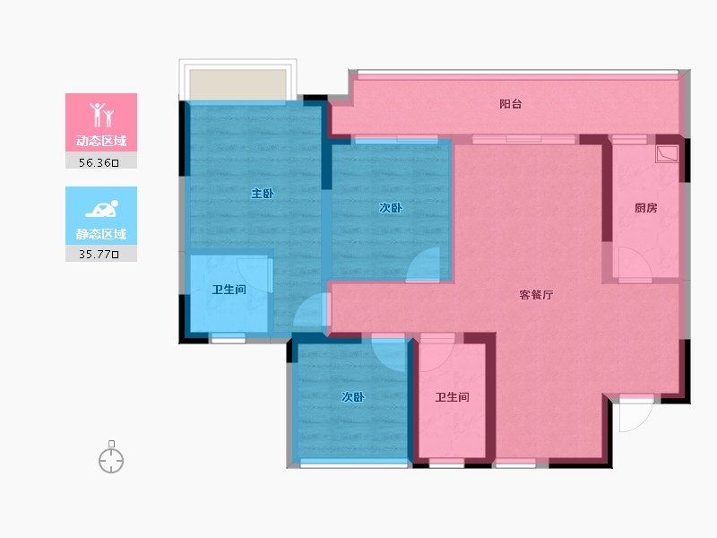 四川省-宜宾市-三江未来城-81.44-户型库-动静分区