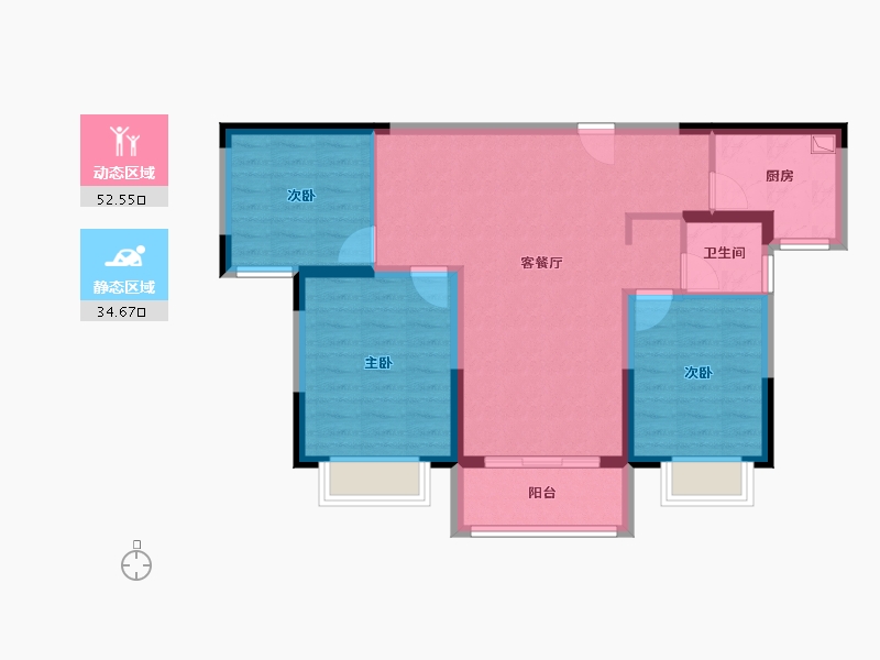 江苏省-徐州市-鸿基·泊枫花园-77.85-户型库-动静分区