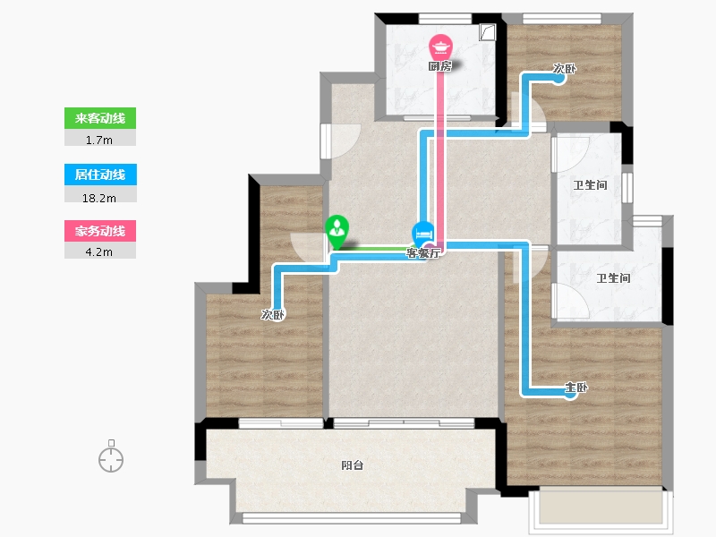 海南省-三亚市-昊瑞·海悦半岛-84.80-户型库-动静线