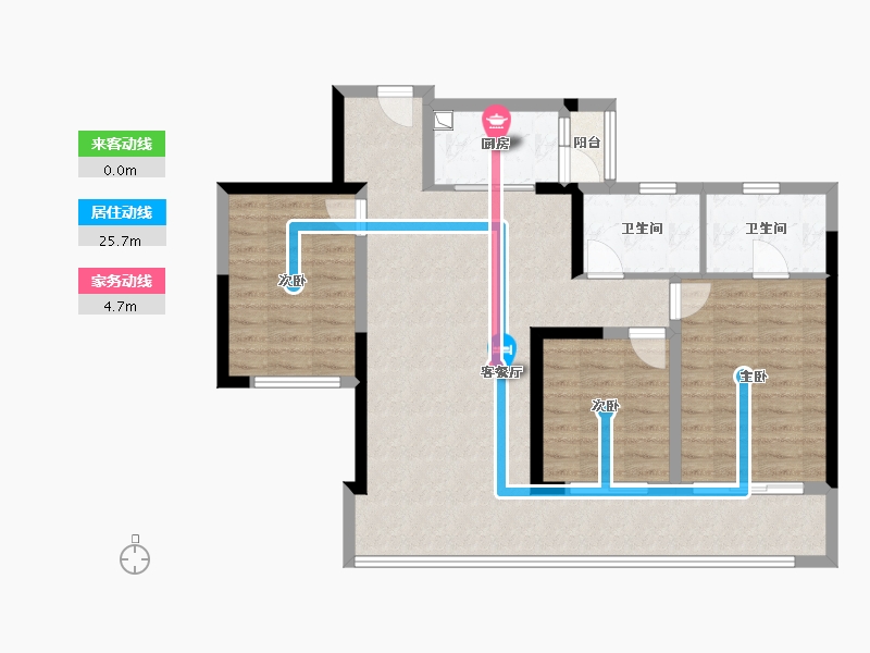 四川省-宜宾市-康龙·城南华府-95.54-户型库-动静线