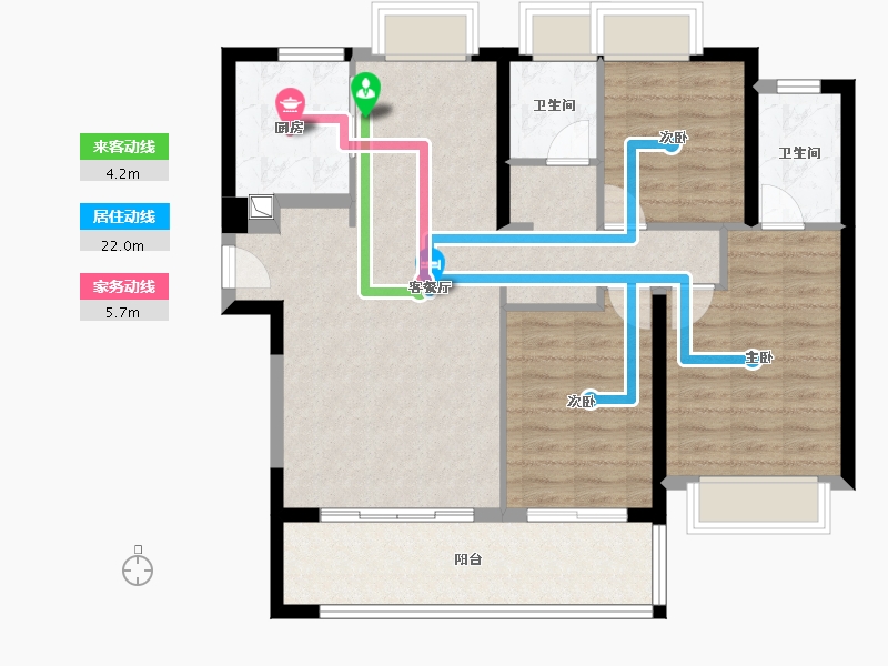 福建省-厦门市-湖边湾璟-128.52-户型库-动静线