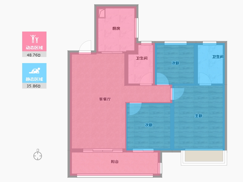 江苏省-常州市-滨江悦享城-75.28-户型库-动静分区