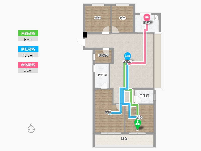 浙江省-杭州市-沁瑄云上府(共有产权)-110.09-户型库-动静线