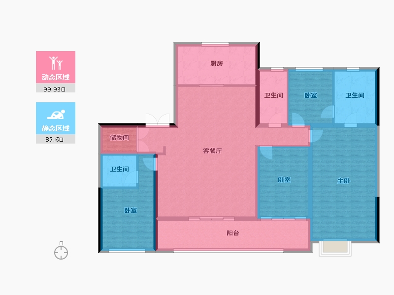 浙江省-杭州市-西房宸樾恒久府-169.34-户型库-动静分区