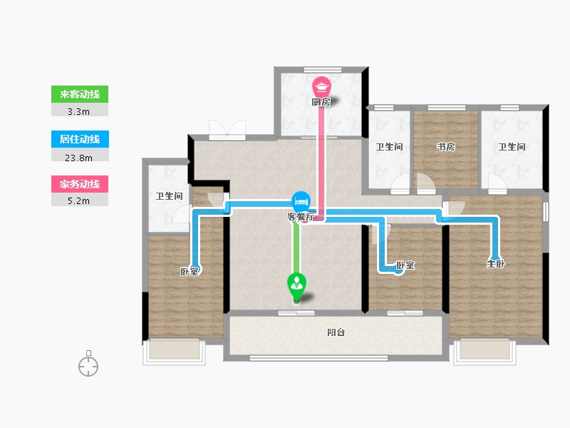 浙江省-杭州市-西房宸樾恒久府-143.42-户型库-动静线