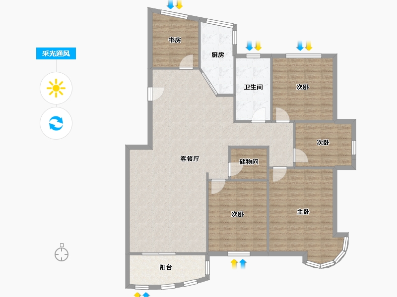 上海-上海市-金月湾小区-1-146.22-户型库-采光通风