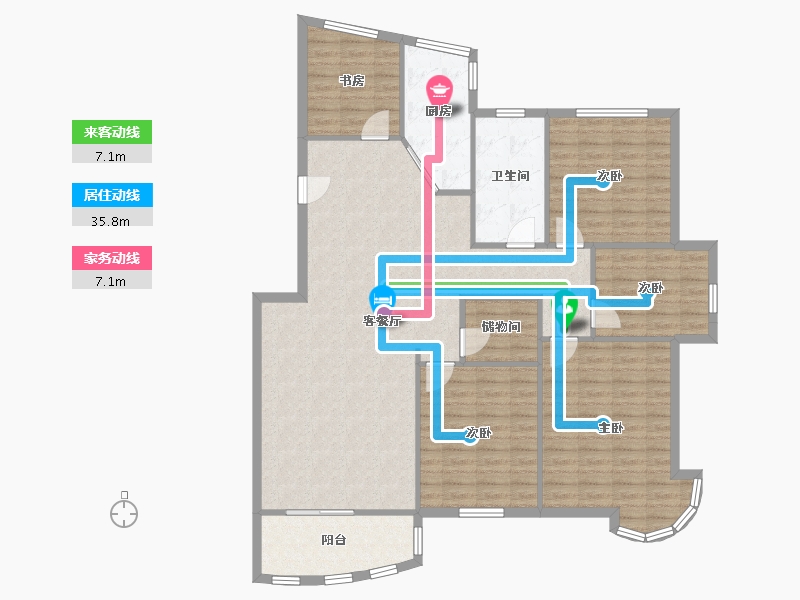 上海-上海市-金月湾小区-1-146.22-户型库-动静线