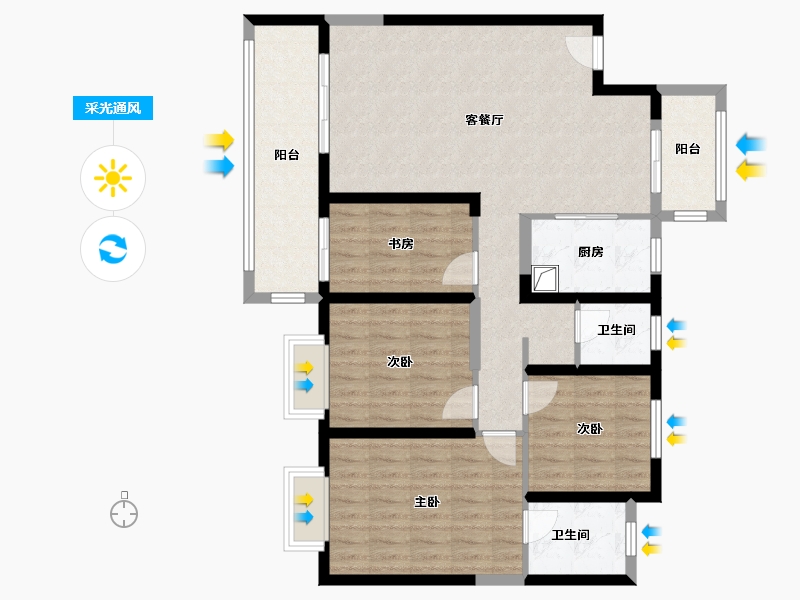 福建省-泉州市-悦佳苑-113.60-户型库-采光通风