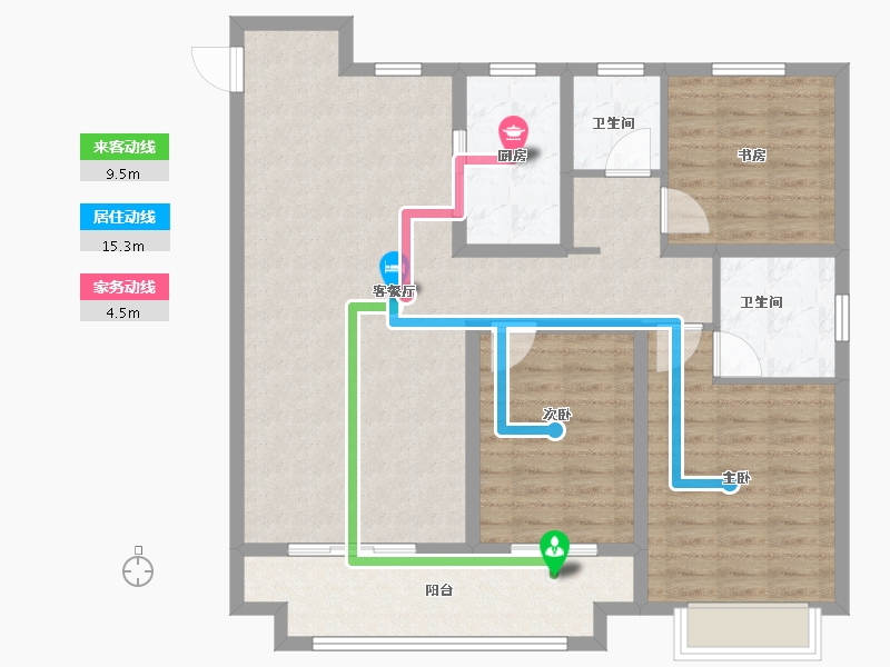 山东省-枣庄市-柳岸风和-108.00-户型库-动静线