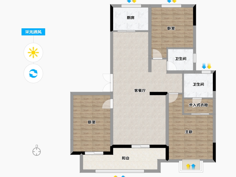 河南省-三门峡市-建业尊府-112.76-户型库-采光通风