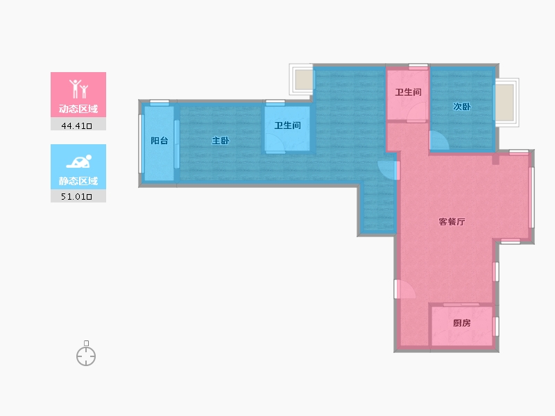 湖北省-武汉市-美联城观-92.00-户型库-动静分区