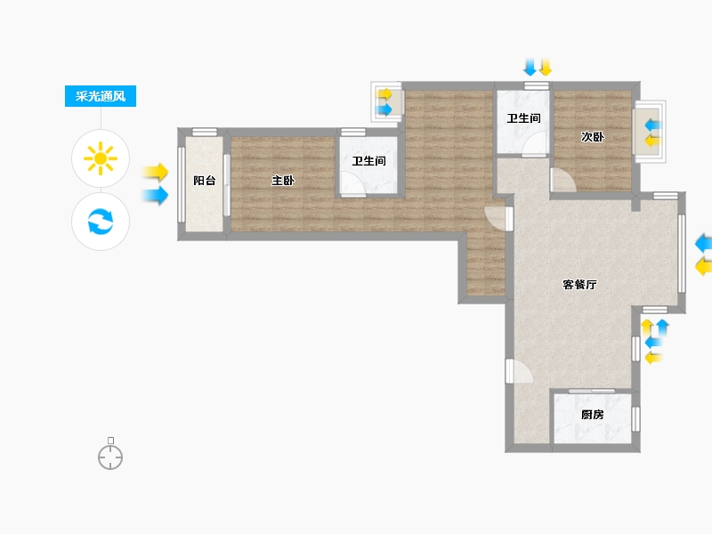 湖北省-武汉市-美联城观-92.00-户型库-采光通风