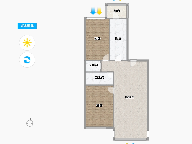 黑龙江省-哈尔滨市-通达馨园小区-94.00-户型库-采光通风