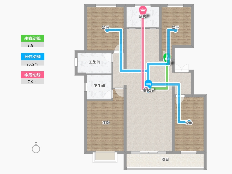 新疆维吾尔自治区-塔城地区-湖畔壹号-126.40-户型库-动静线