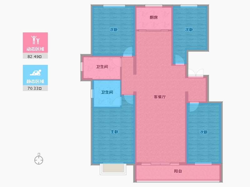 新疆维吾尔自治区-塔城地区-湖畔壹号-126.40-户型库-动静分区