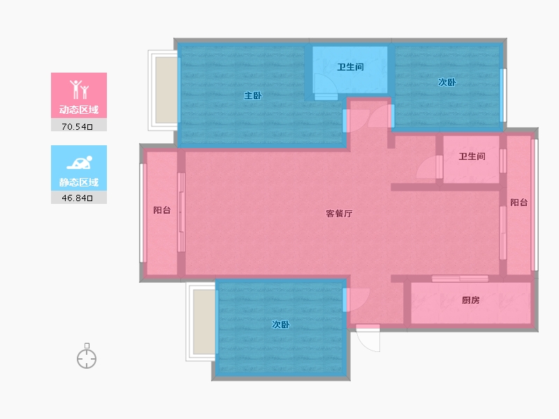 河北省-邢台市-清华园和府-109.77-户型库-动静分区