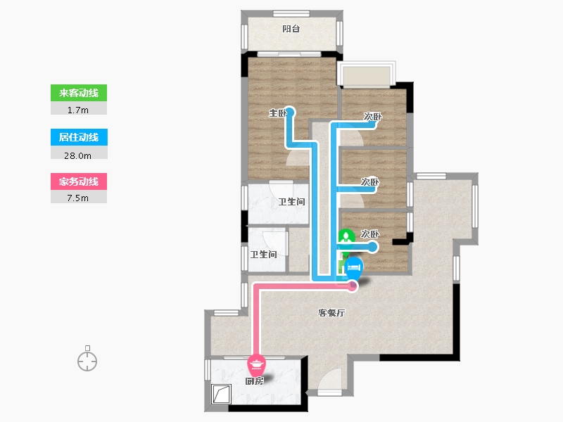 广东省-广州市-翰雅明轩-96.00-户型库-动静线