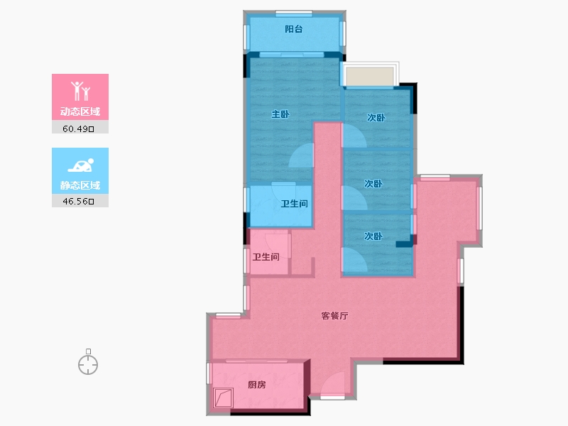 广东省-广州市-翰雅明轩-96.00-户型库-动静分区