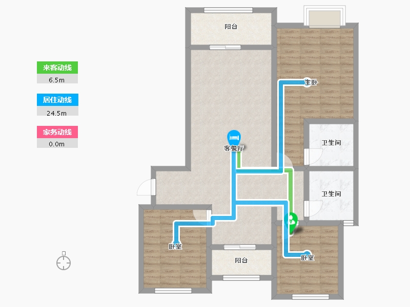 山东省-泰安市-白马石回迁楼-100.80-户型库-动静线