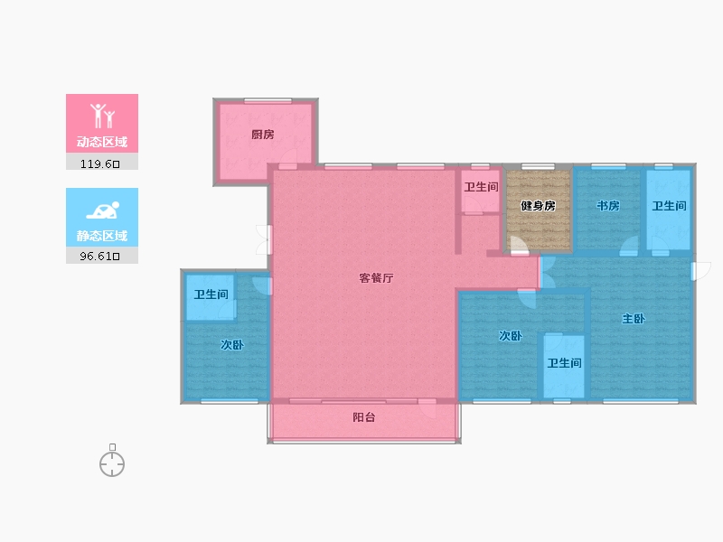 吉林省-延边朝鲜族自治州-名珠·松山樾-207.37-户型库-动静分区