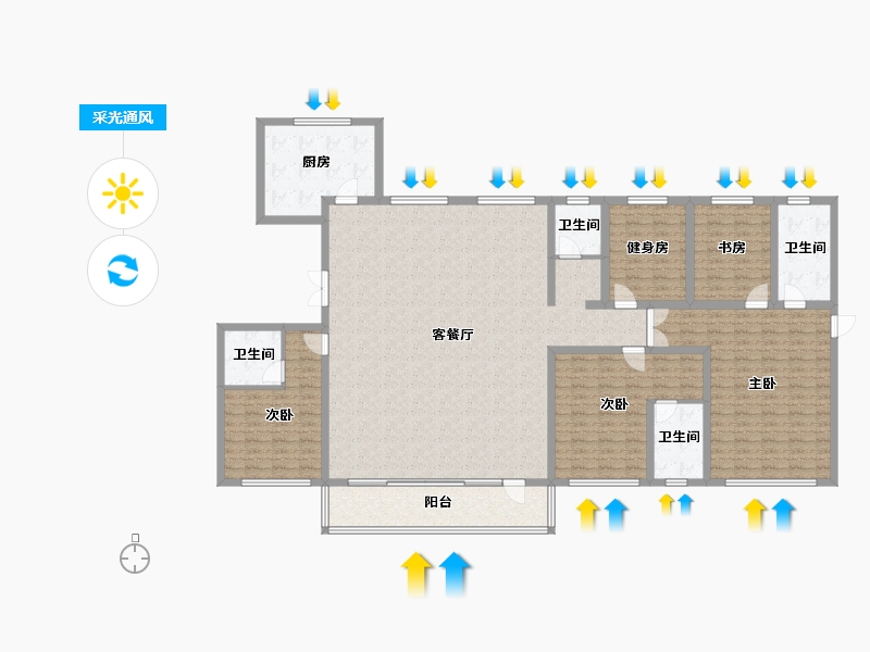 吉林省-延边朝鲜族自治州-名珠·松山樾-207.37-户型库-采光通风