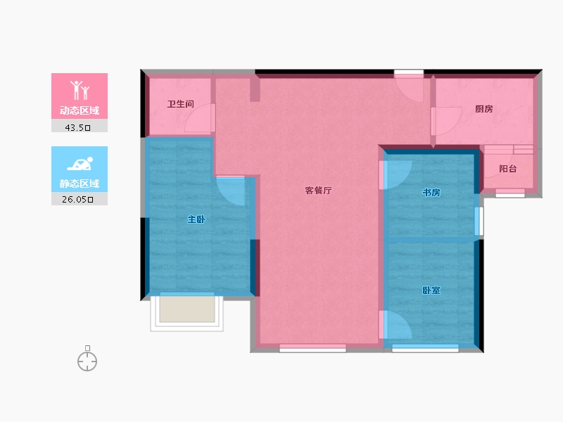 江苏省-徐州市-鸿基·泊枫花园-61.72-户型库-动静分区