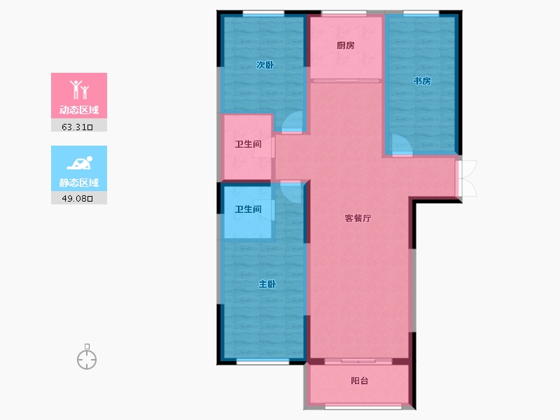 内蒙古自治区-鄂尔多斯市-金都尚府-101.06-户型库-动静分区