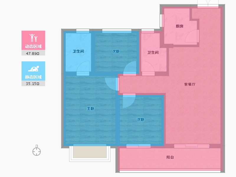 山西省-长治市-梧桐苑-73.11-户型库-动静分区